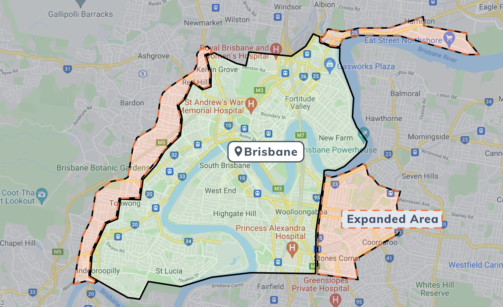BNE Expanded Area Map 190721 