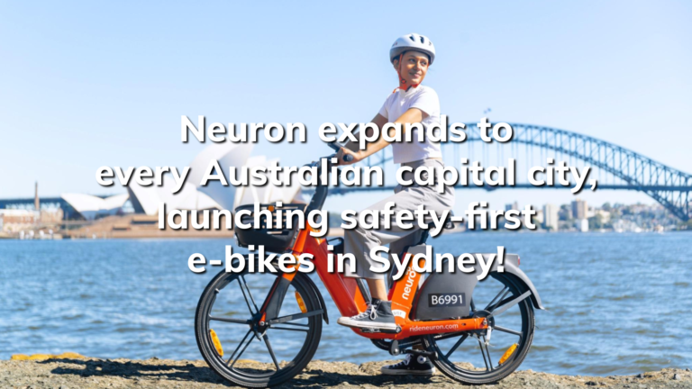 Read more about the article Neuron expands to every Australian capital city, launching safety-first e-bikes in Sydney!